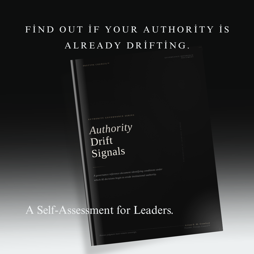 Authority Drift Signals — Governance Reference Document by Lilian E. M. Crawford